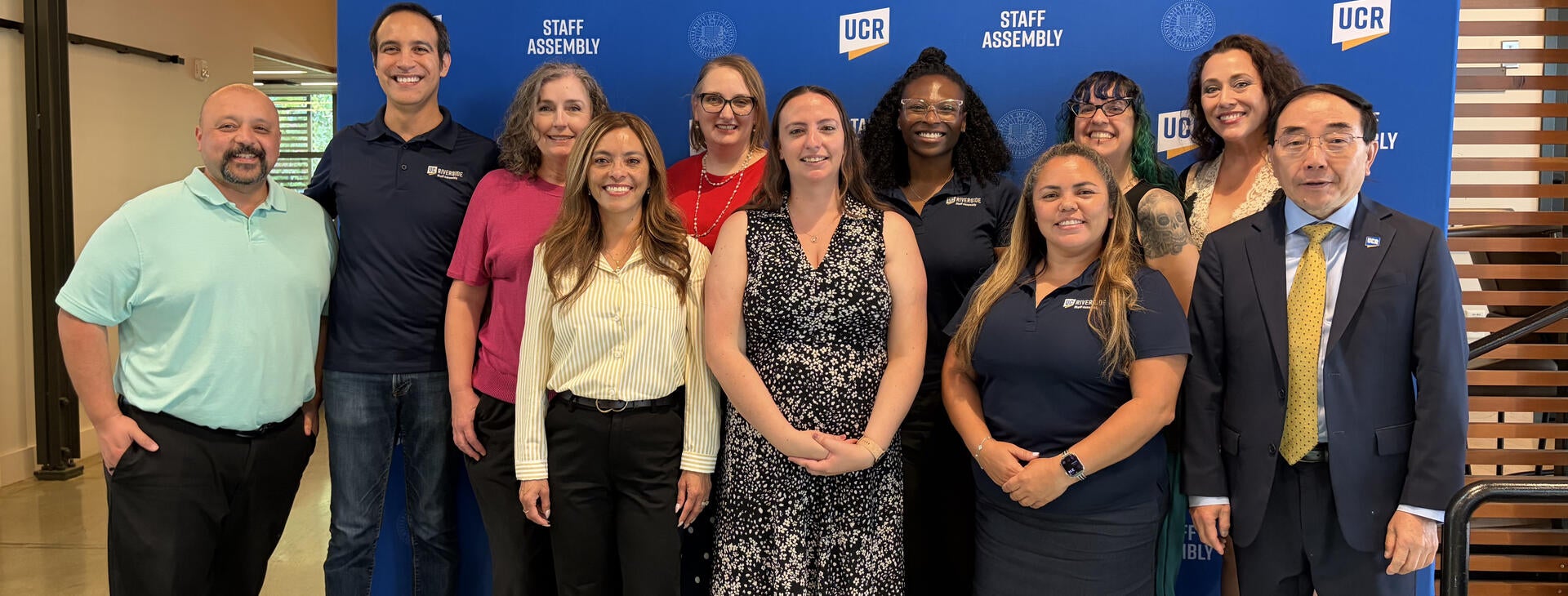 2025-2026 Staff Assembly Executive Board with CHRO Alex Najera and Chancellor S. Jack Hu.